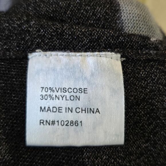 Adore Peacock Feather Print Open Front Vest Cardigan Waterfall Hem Women Size L - Picture 9 of 11